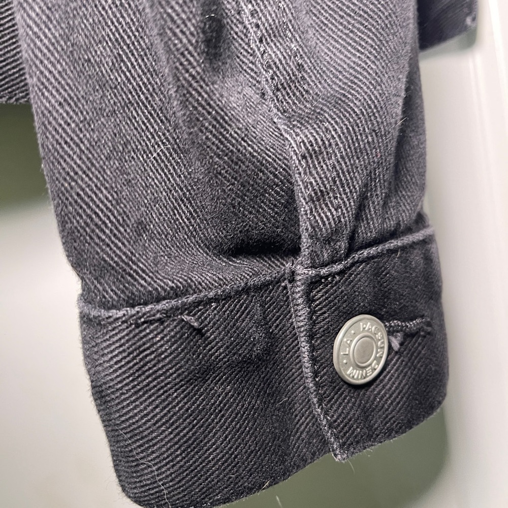 Black PacSun Denim Lace-Up Jacket Size Medium - Picture 4 of 4